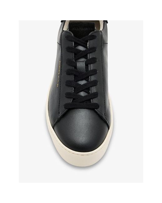 AllSaints Black Shana Logo-embossed Leather Low-top Trainers