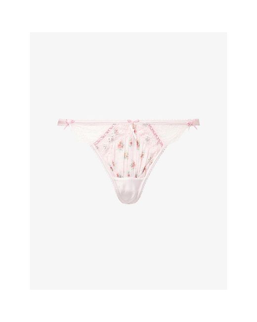 Lounge Underwear Pink Orelia G-String Floral Lace Thong