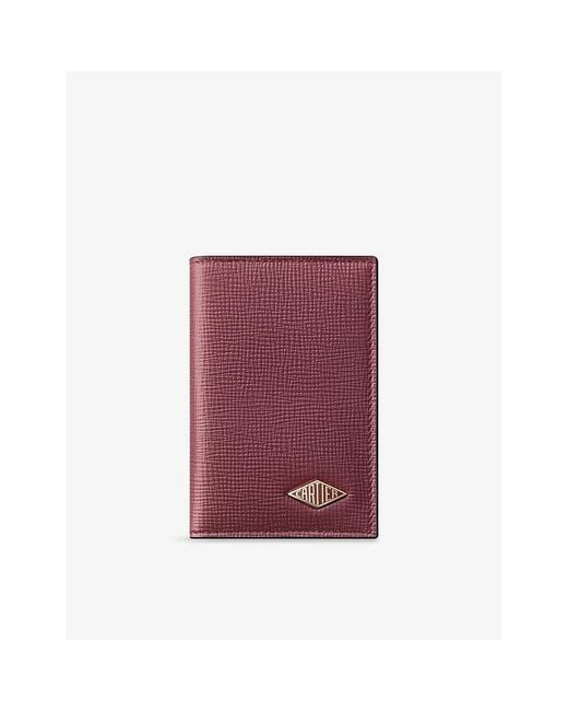 Cartier Purple Losange Leather Card Holder for men
