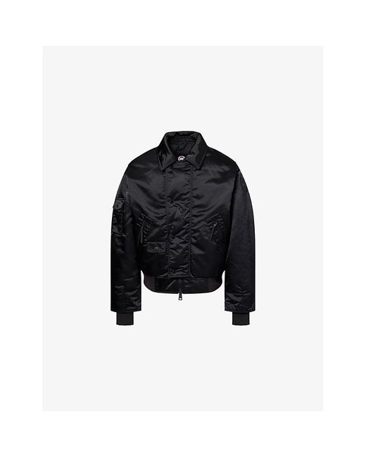 Canada Goose Black Seguin Aviator Spread-Collar Bomber Jacket for men
