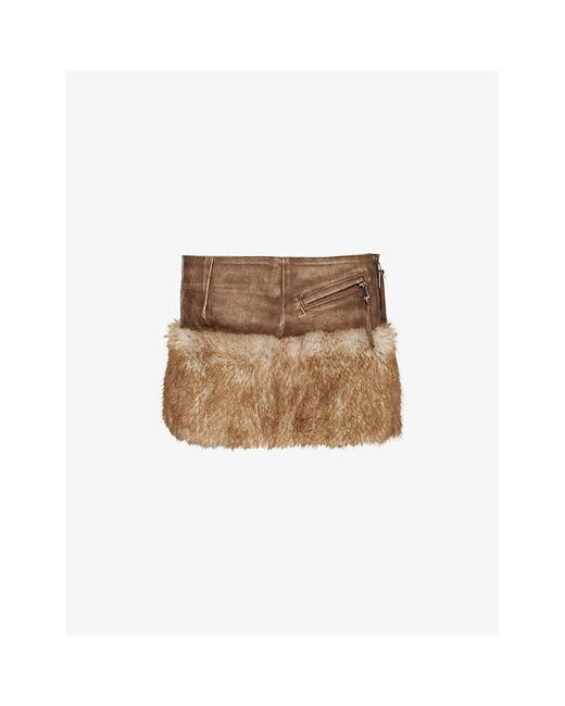 Jaded☆Raven Faux Fur&Leather Skirt ミニスカート【UK発】 Raven Faux Fur & Leather Skirt | Jaded London | Clothing