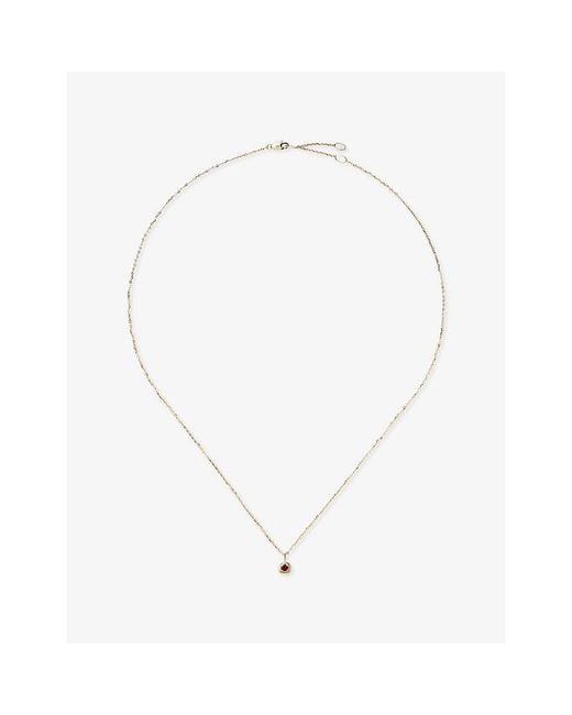 Missoma White Fine January Birthstone 14Ct And Garnet Pendant Necklace