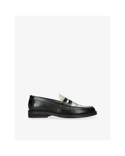 Duke & Dexter Black Wilde Fall Of Giants Penny Leather Loafers for men