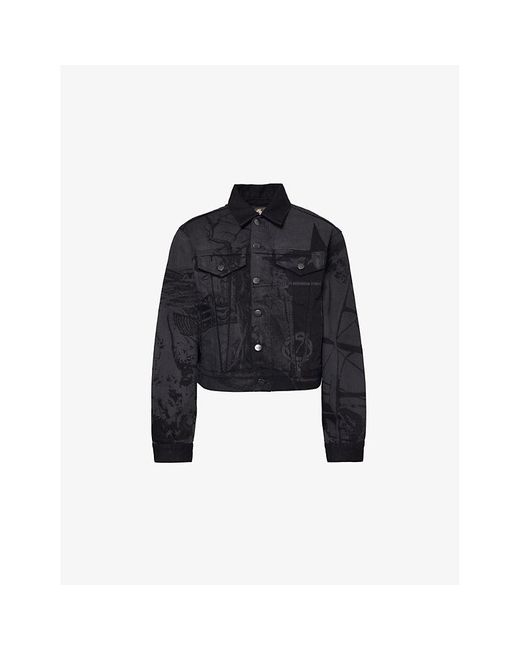 Marc Jacobs Black X The Wizard Of Oz Graphic-Wash Denim Trucker Jacket