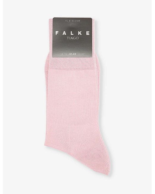 Falke Pink Tiago Logo-print Organic-cotton Blend Knitted Socks for men