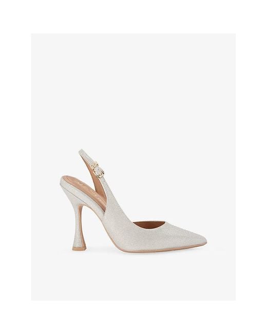 KG by Kurt Geiger White Aria2 Sling-Back Heeled Faux-Leather Courts