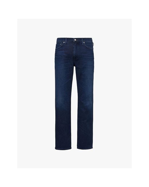 Citizens of Humanity Blue Elijah Perform Relaxed-Fit Straight-Leg Mid-Rise Stretch-Woven Blend Jeans for men
