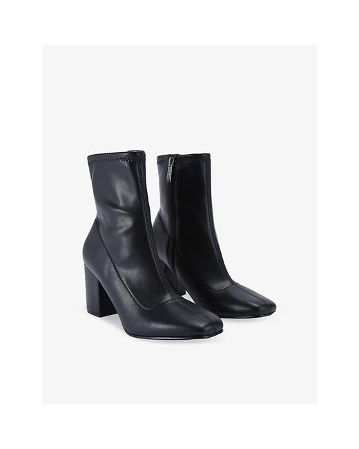 Carvela Kurt Geiger Blue Strut Heeled Faux-Leather Ankle Boots