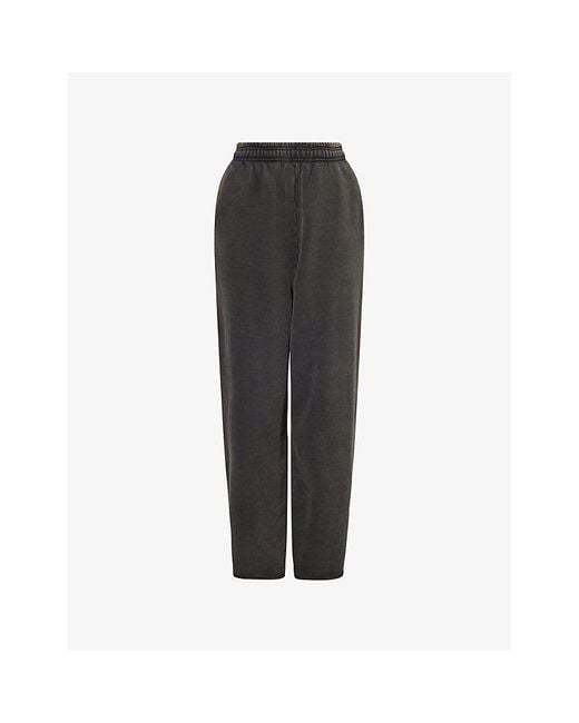 Entire studios Black Relaxed-Fit Wide-Leg Cotton-Jersey Jogging Bottoms