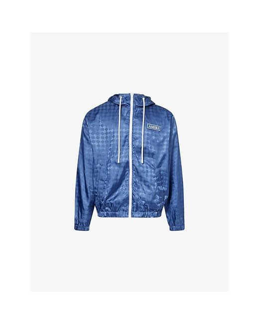 Amiri Blue Ma Quad Woven Windbreaker Jacket for men