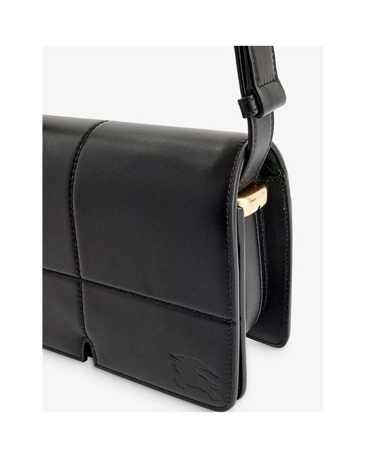 Burberry Black Snip Logo-embellished Leather Shoulder Bag