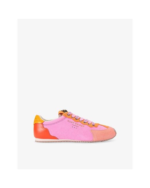 Kurt Geiger Pink Islington Suede Trainers