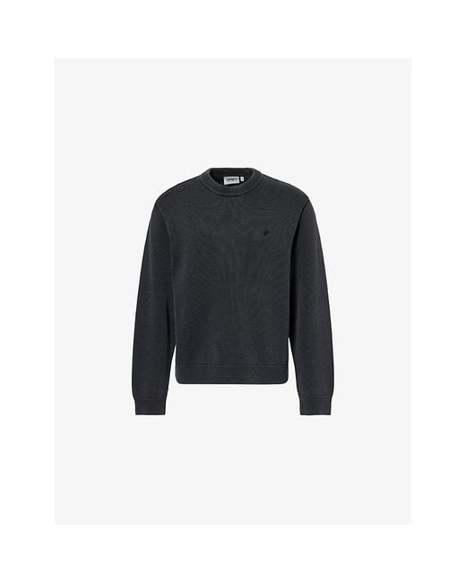 Carhartt Blue Kori Crewneck Cotton Jumper for men