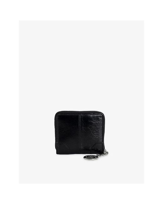 Zadig & Voltaire Black Sunny Mini Vintage-Effect Leather Wallet