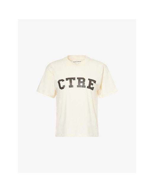 The Couture Club White Ctre Round-Neck Woven T-Shirt