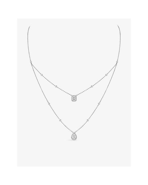 Messika Metallic My Twin Large 2-Row 18Ct- And 1.24Ct Diamond Necklace