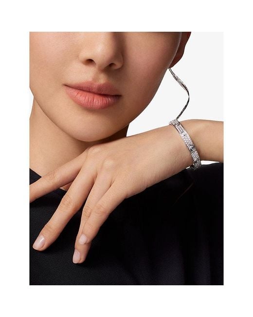 Cartier White Love Classic 18Ct- And 1.99Ct Brilliant-Cut Pavé Diamond Bracelet