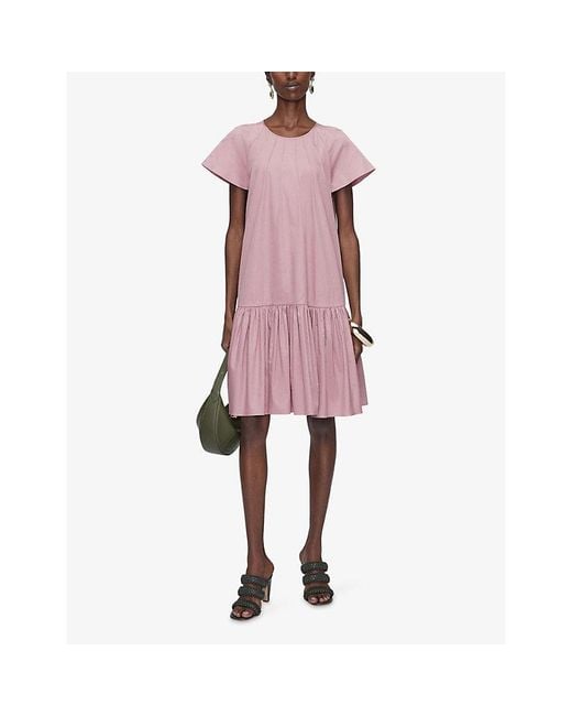 Joseph Pink Tazi Short-Sleeved Cotton Mini Dress