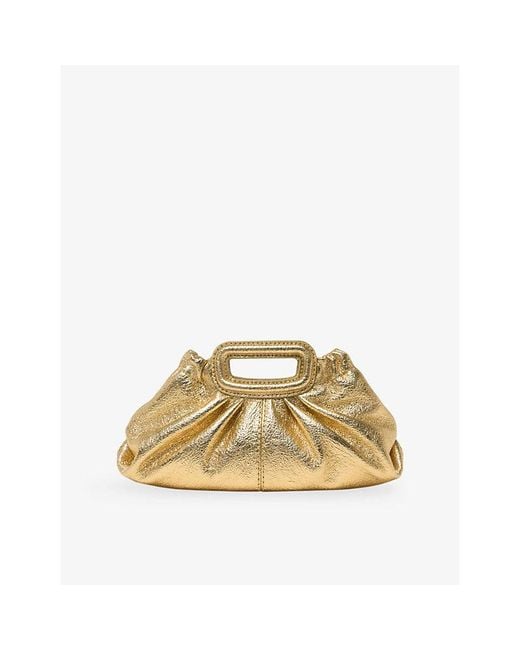 Maje Mini Metallic Leather Clutch Bag