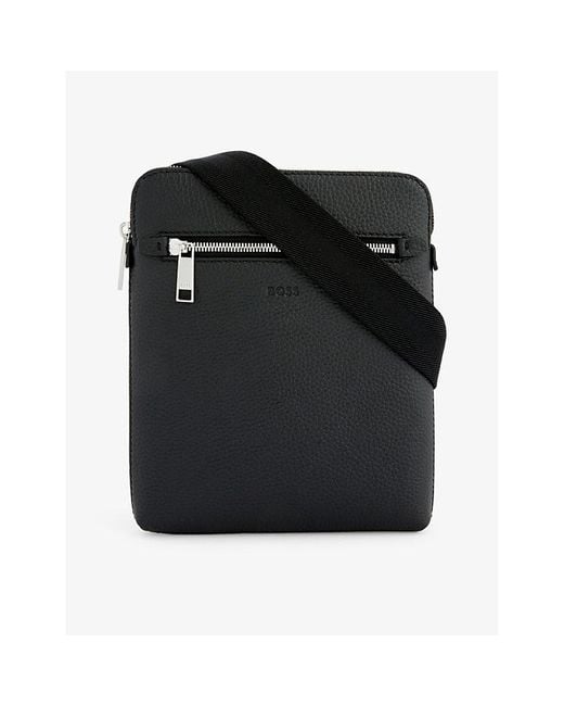 Boss Black Crosstown Leather Cross-body Bag for men