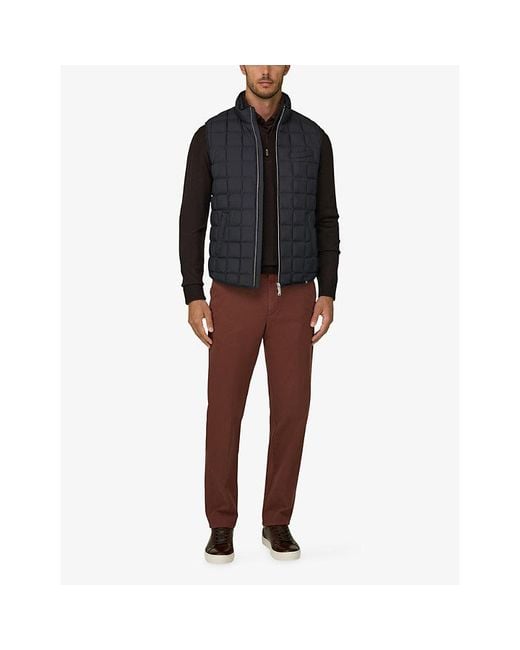 Boggi Blue Quilted Goose-Down Gilet for men