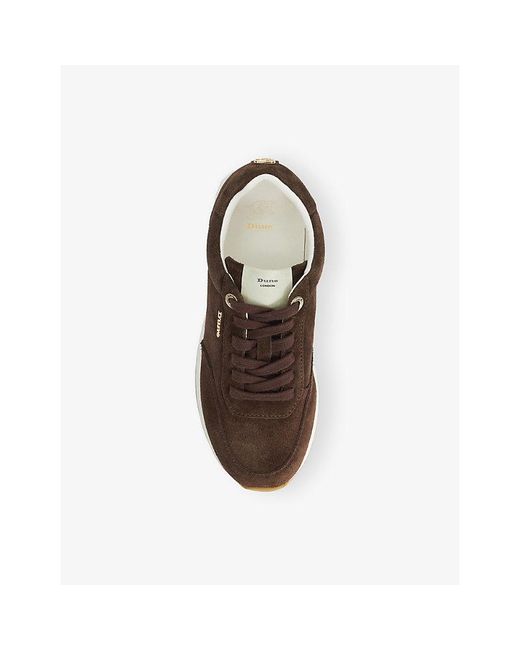 Dune Brown Ettah Suede Trainers