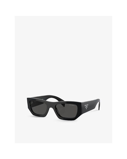 Prada Black Pr A01s Pillow-shaped Acetate Sunglasses