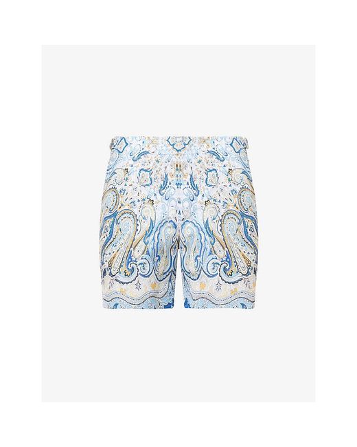 Orlebar Brown Blue Bulldog Printed Swim Shorts for men