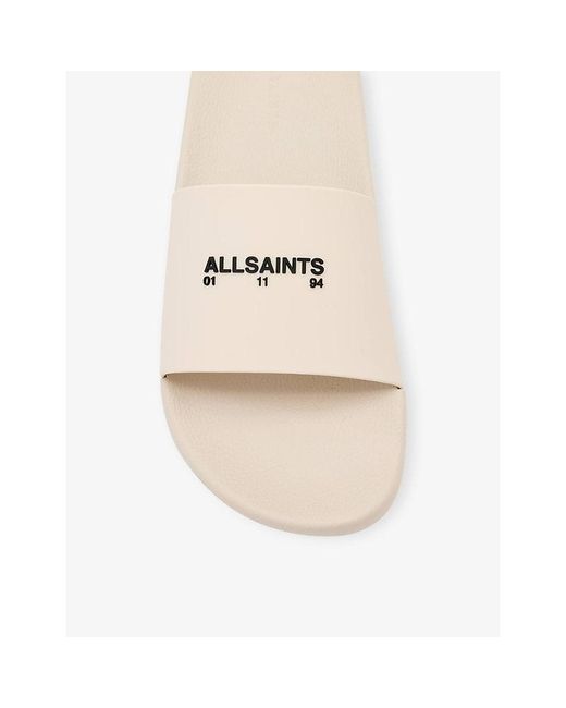 AllSaints Natural Underground Rubber Sliders for men