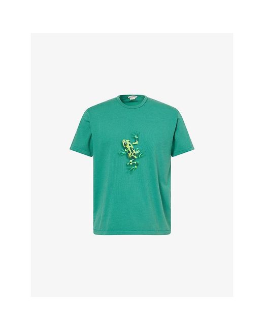 J.W. Anderson Green Jumping Frog Crewneck Cotton-Jersey T-Shirt for men