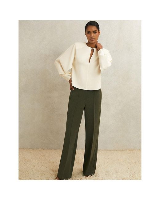 Reiss White X Atelier Luella Turn-Lock Woven Blouse