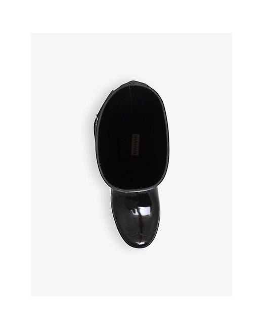 Hunter Black Original Short Gloss Rubber Wellington Boots