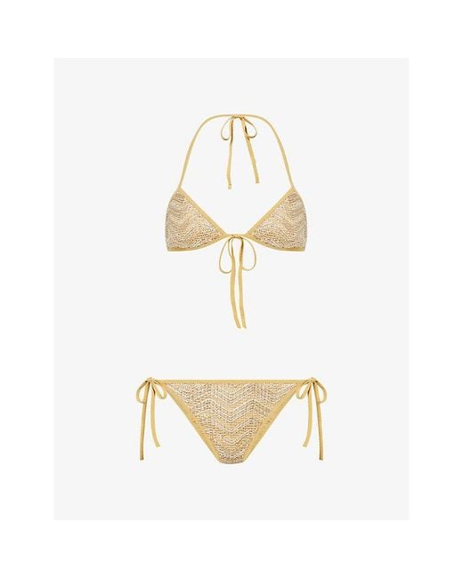 Missoni Metallic Lamé Triangle Bikini Set
