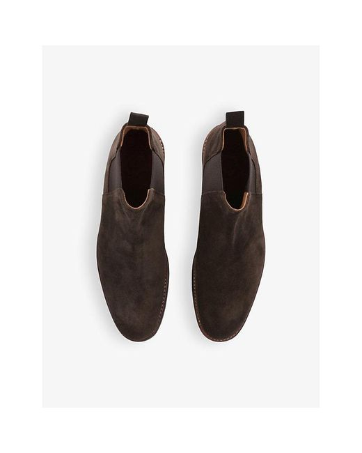 GRENSON Brown Declan Suede Chelsea Boots for men