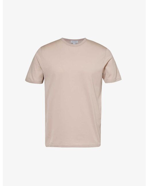 Sunspel Pink Crew-neck Relaxed-fit Cotton-jersey T-shirt for men