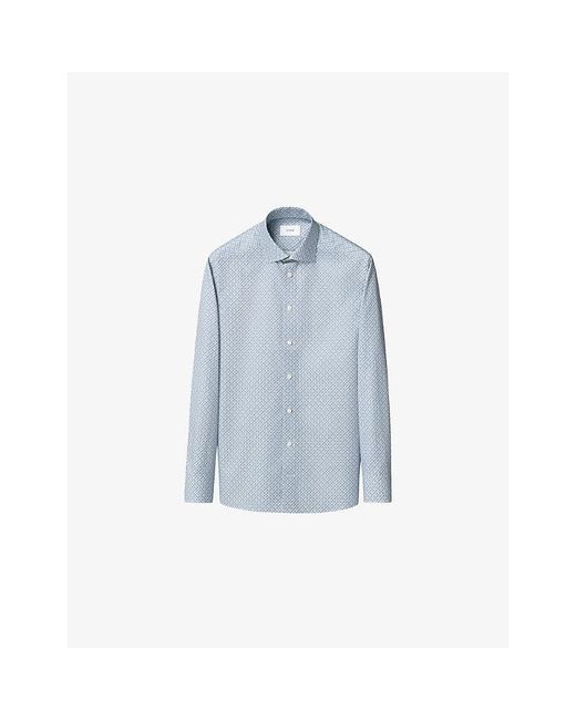 Eton of Sweden Blue Signature Twill Motif Contemporary-Fit Cotton Shirt for men