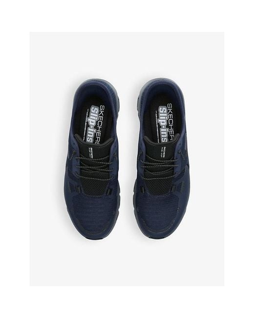Skechers Blue Glide-Step Pro Stretch-Lace Woven Low-Top Trainers for men