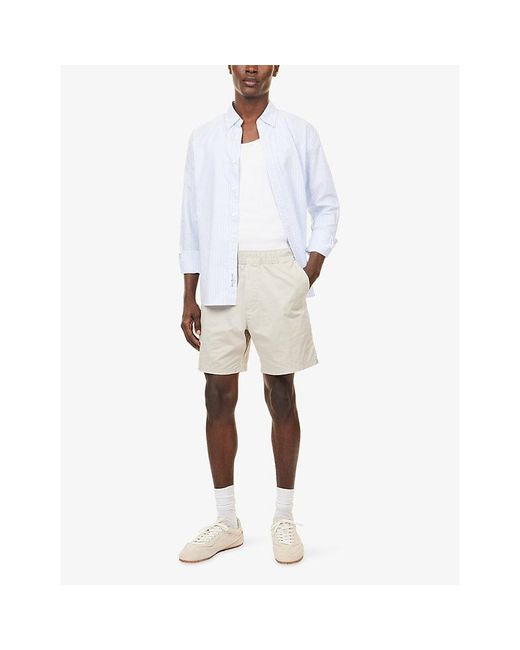 PAIGE White Elijah Straight-Leg Stretch-Cotton Shorts for men