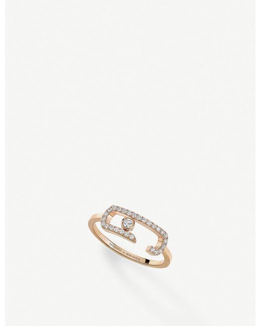 Messika Pink Gigi Hadid Move Addiction 18ct Rose-gold Diamond Ring
