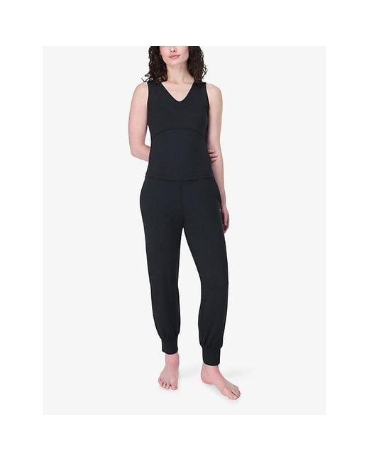 Sweaty Betty Black Gaia Performance Yoga Stretch-Woven Jogging Bottoms