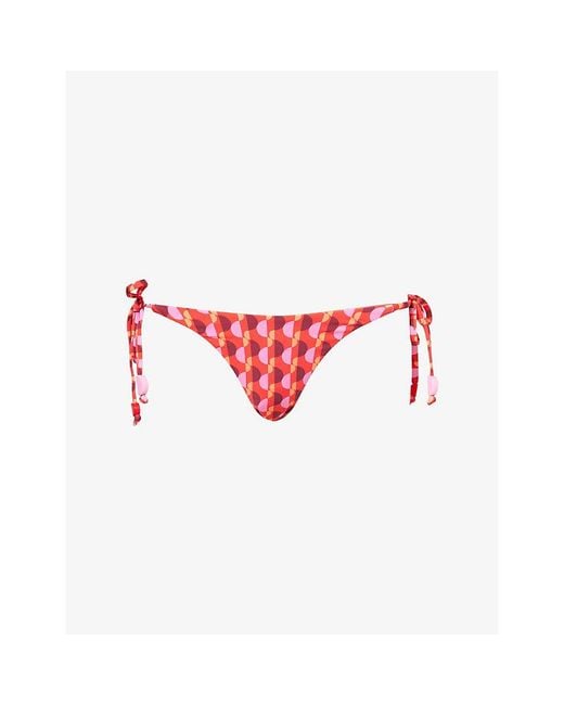 Seafolly Red Tie-Side Rio Bikini Bottoms