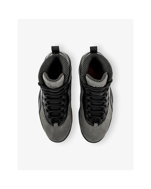 Nike Black Air 10 Retro Leather Mid-Top Trainers for men