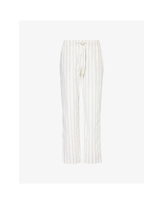 Tekla White Straight-Leg Mid-Rise Organic-Cotton Poplin Pyjama Trousers