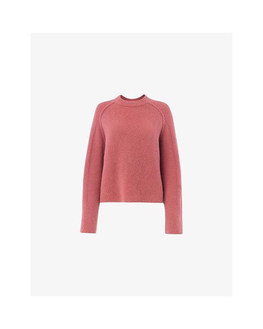Whistles Red Aria Ribbed Knitted Jumper