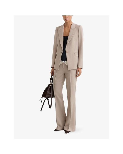 Reiss Natural Gabi Single-Breasted Stretch-Woven Blazer