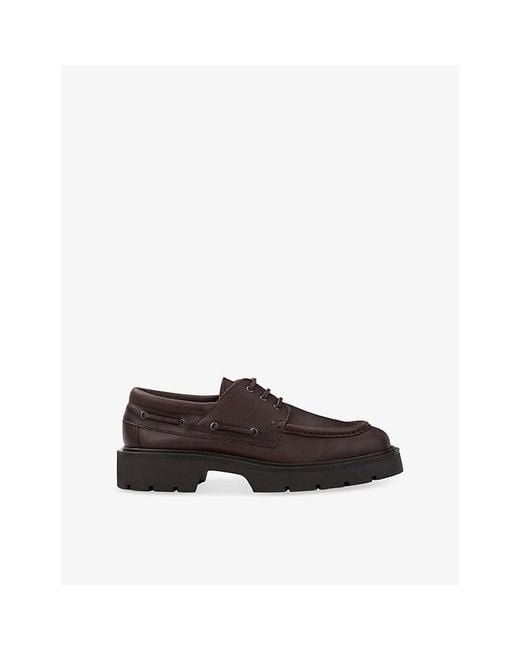 Sandro Brown Lace-Up Leather Loafers for men