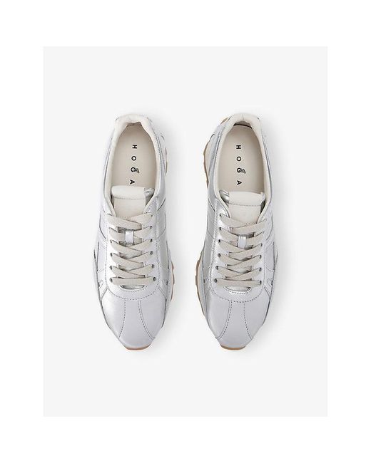 Hogan White Allacciato H 671 Leather Low-Top Trainers