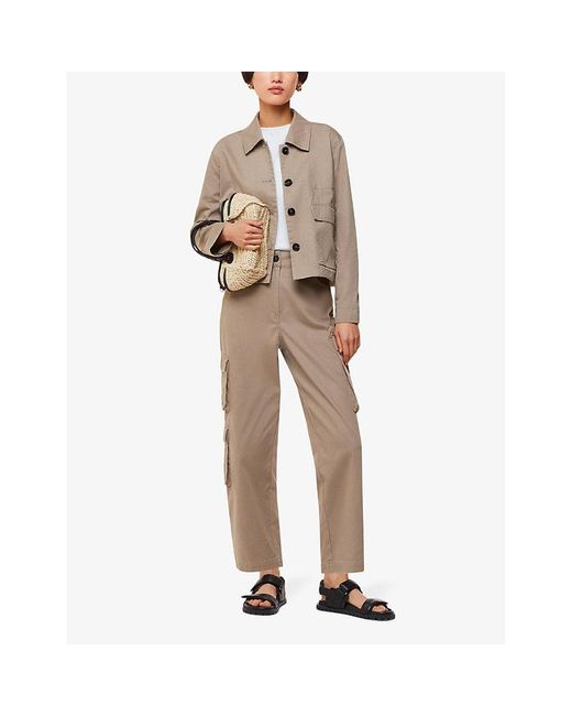 Whistles Natural Marie Boxy-fit Button-up Cotton Jacket