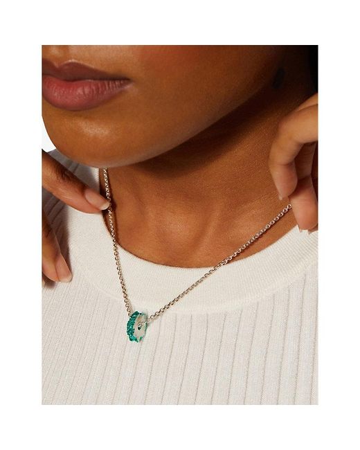 La Maison Du Couturier White The Rock Hound Wheel Ceramic-Coated Sterling- Pendant Necklace