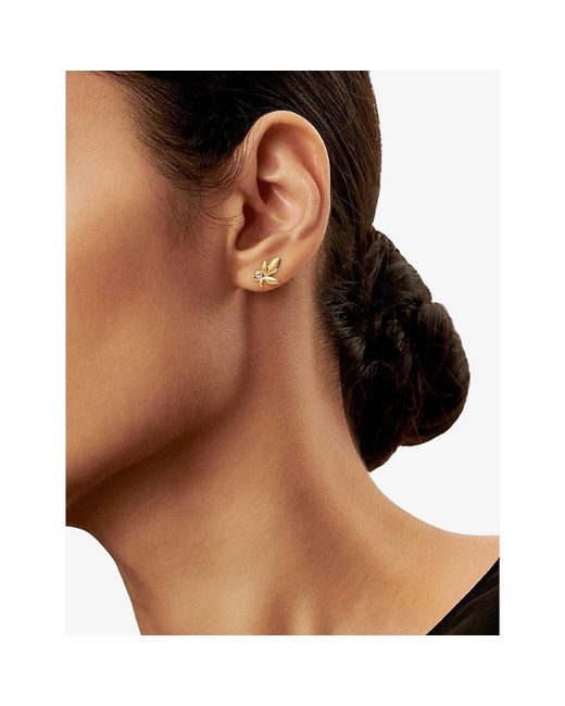 Tiffany & Co Metallic Leaf Diamond And 18Ct- Earrings